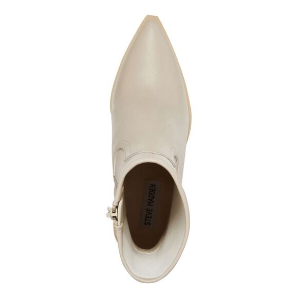 STEVE MADDEN Womens Ivory Thorn Toe Block Heel Leather Western Boot 6.5 M - Picture 3 of 4